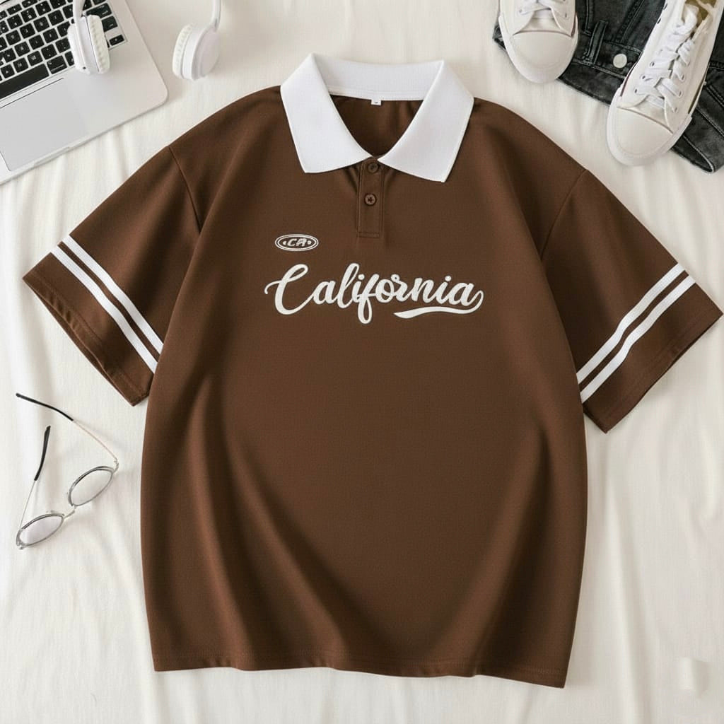 Drop shoulder polo 🔥